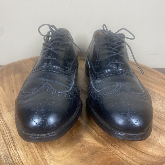 Allen Edmonds Chester 1903 Mens Black Size 9.5 Leather Wingtip Dress‎ Shoes - Picture 4 of 9